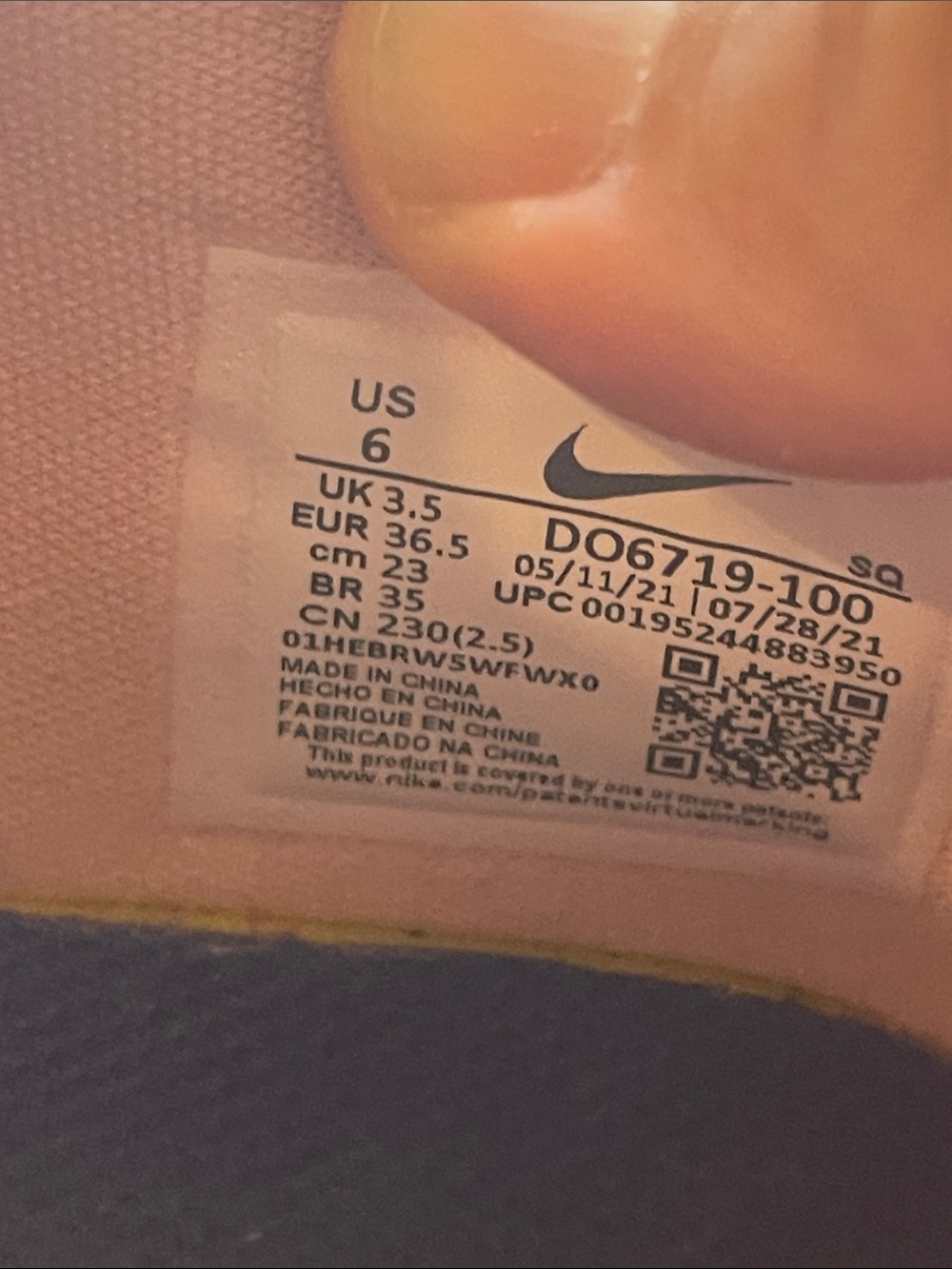 Nike Multicolor Pastel Panel Low-Top Sneakers - excellent condition size 6 - Picture 4 of 5